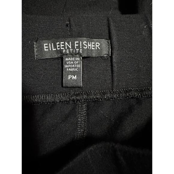 Eileen Fisher Petite Slim Ankle Pants Black PM Pull On Stretch Jersey - Picture 3 of 5